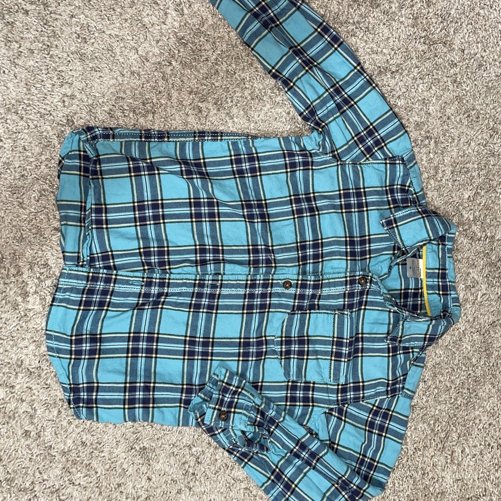 Teal plaid button down